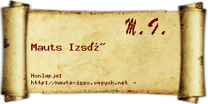 Mauts Izsó névjegykártya